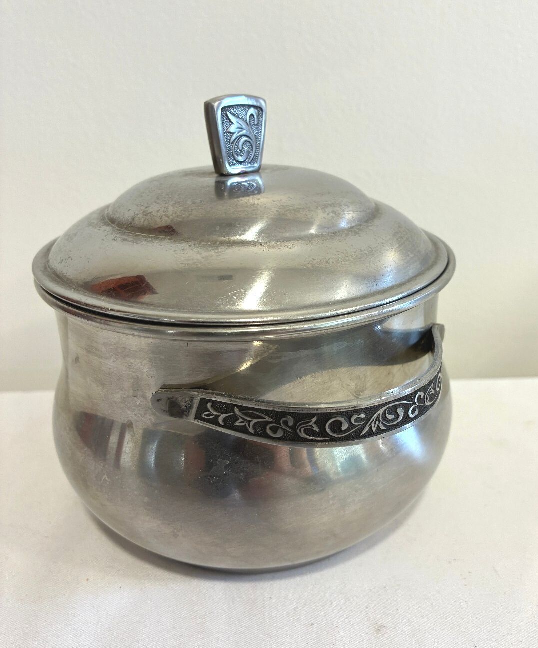 Vintage Monterey Stainless Covered Serving Bowl, Made in Japan, Mid Century Lidded Bowl, Traditional Holloware, Stainless Steel
