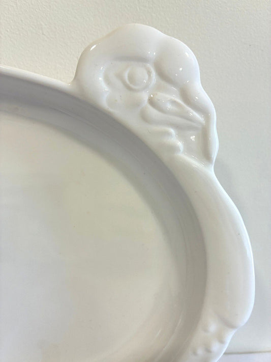 Vintage Pfaltzgraff White Turkey Platter | Figural Turkey Shaped Serving Dish |