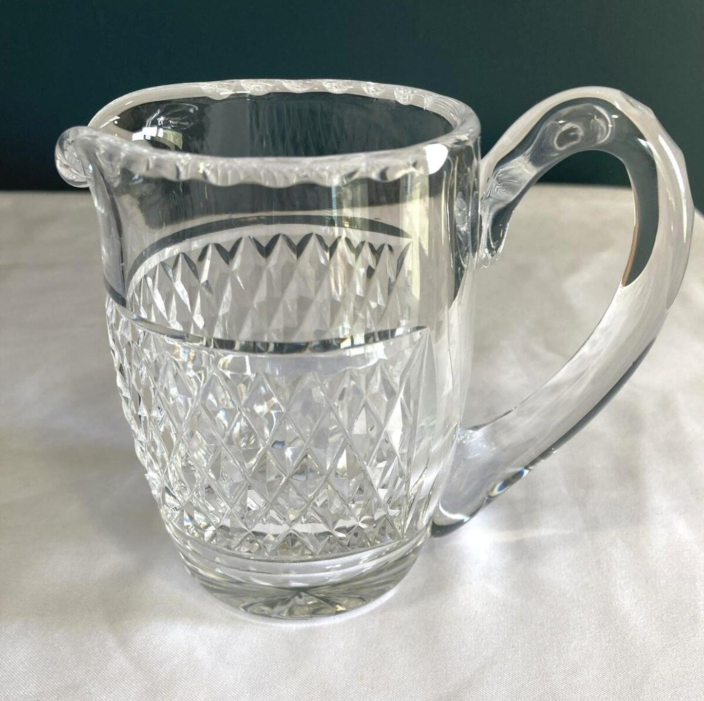 Waterford Crystal Creamer, Diamond Cut Crystal Pitcher, Vintage Waterford Ireland, Fine Crystal Serveware, Vintage Finds