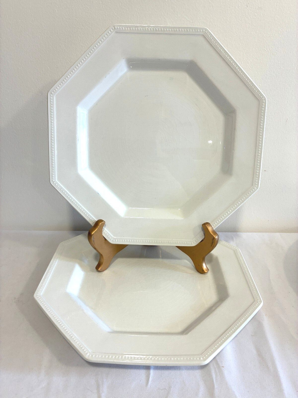 Vintage Johnson Bros Heritage Ironstone Octagonal Dinner Plates | Set of 2