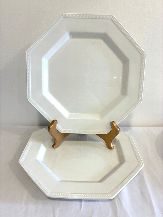 Vintage Johnson Bros Heritage Ironstone Octagonal Dinner Plates | Set of 2