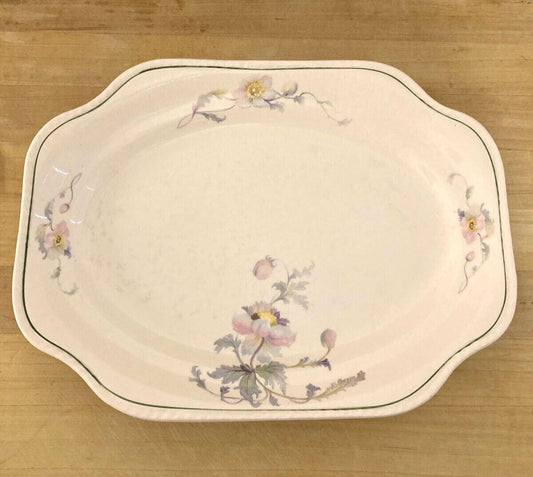 Vintage Steubenville Rose Dawn Rectangular Pink Floral Platter