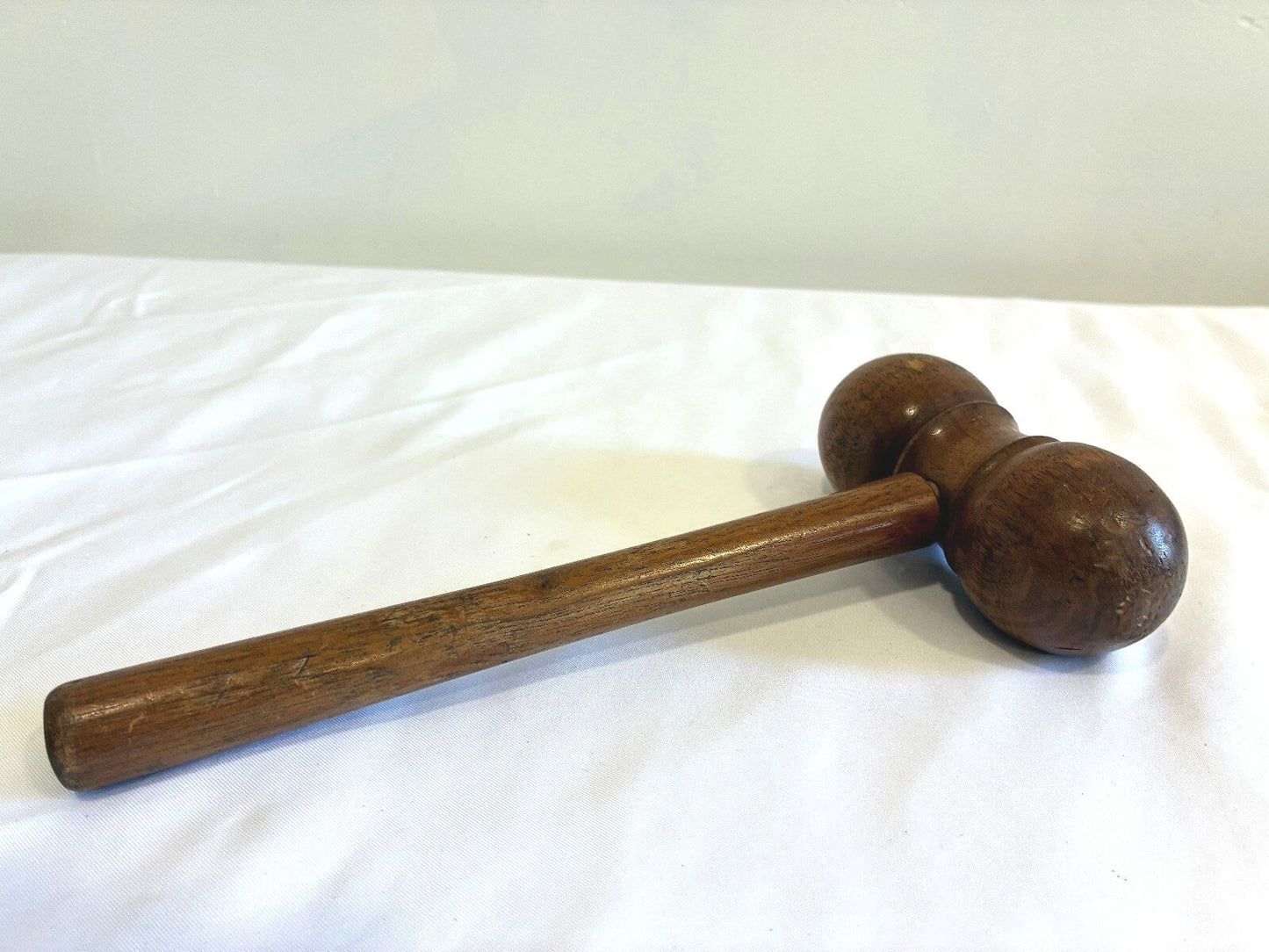 Vintage Wooden Gavel Turned Wood Judge Auctioneer Hammer