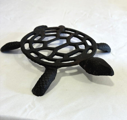 Vintage Cast Iron Sea Turtle Trivet, Turtle Pot Holder, Coastal Kitchen Decor, Made in Taiwan, Nautical Decor, Vintage Finds