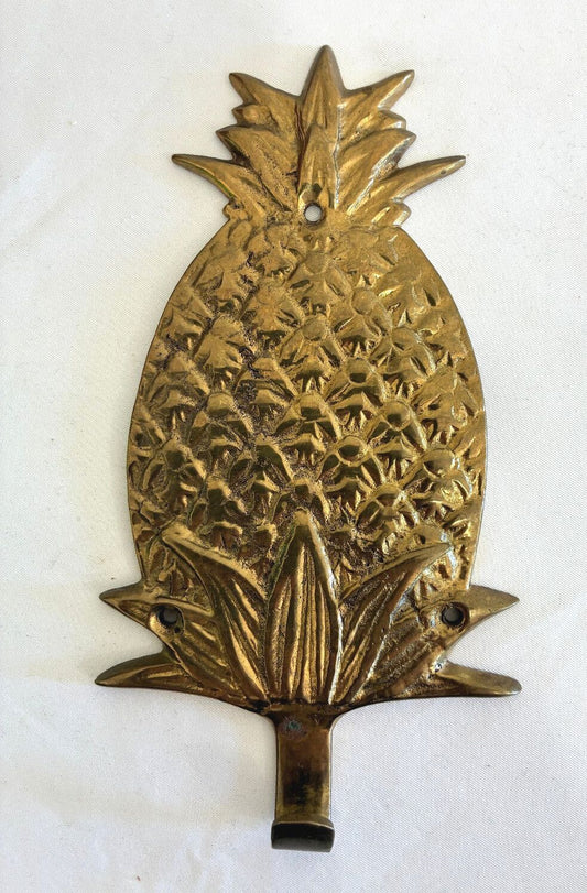 Vintage Solid Brass Pineapple Wall Hook | PWF India | Tropical Brass Home Decor