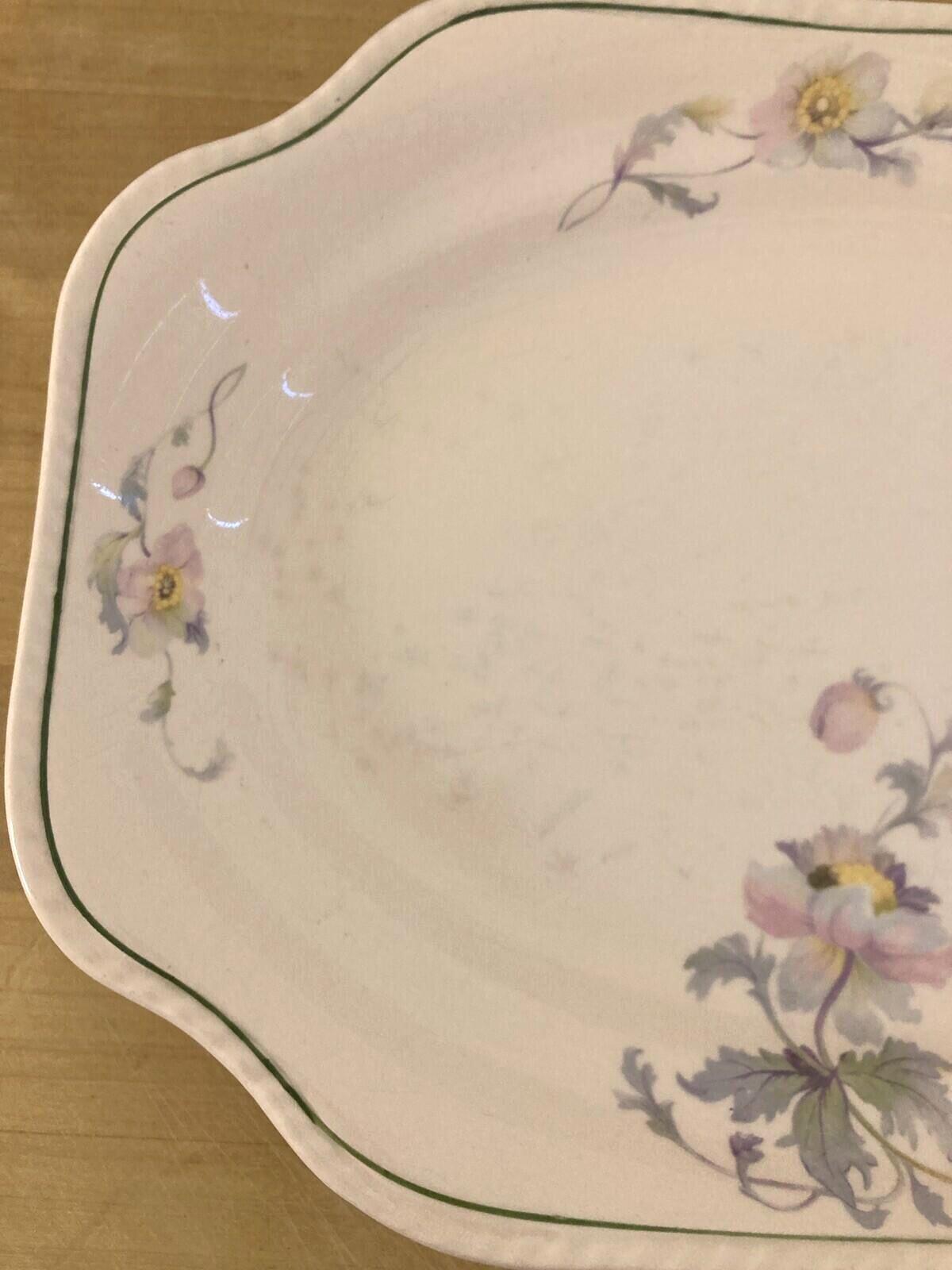 Vintage Steubenville Rose Dawn Rectangular Pink Floral Platter