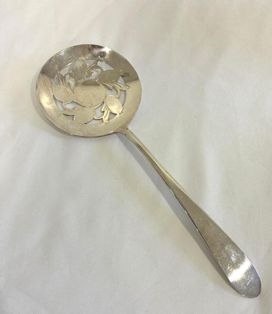 Vintage WM Rogers Tomato Server Spoon, Silverplate Pierced Serving Spoon