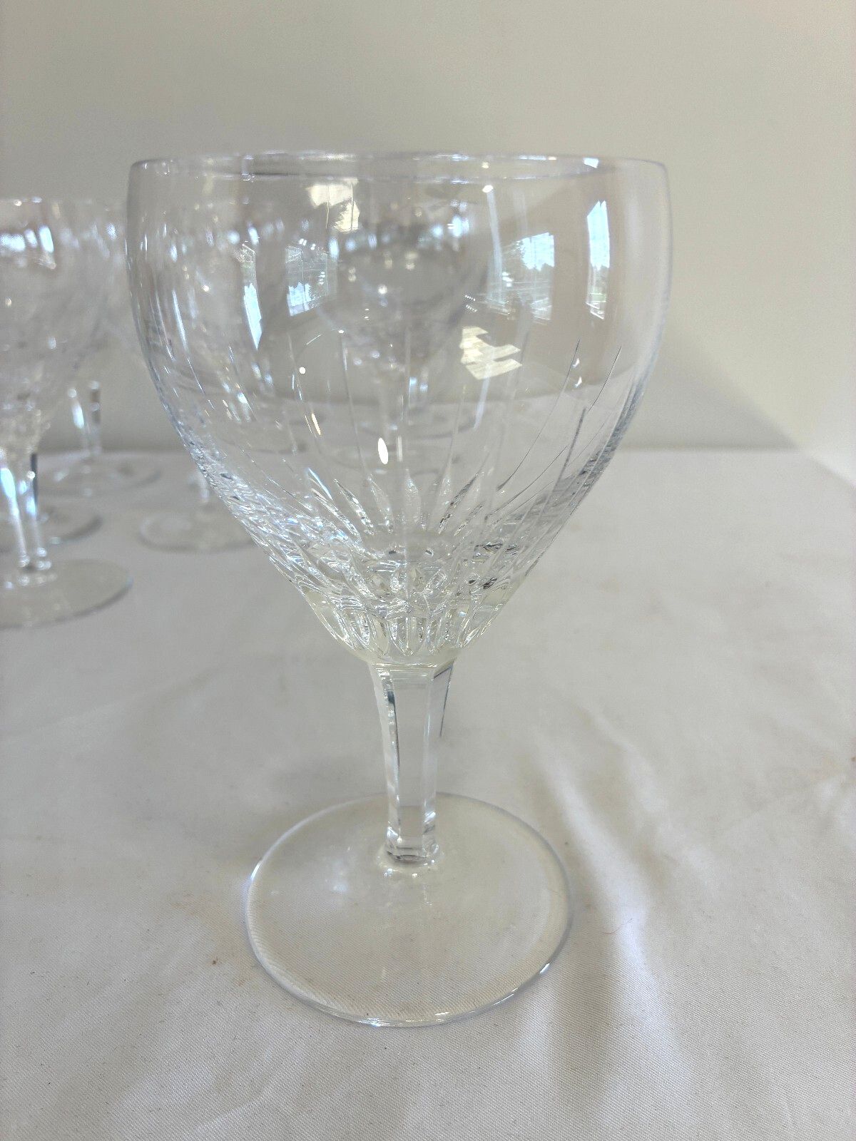 Vintage Josair Germany Crystal Water Glasses Set of 8 Elegant Stemware