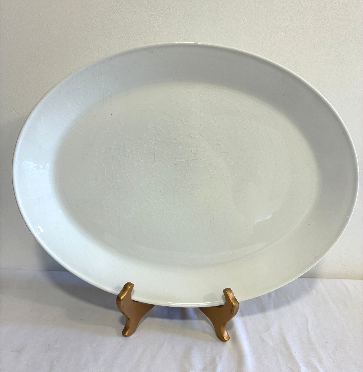 Vintage Johnson Brothers White Ironstone Oval Platter | Made in England |