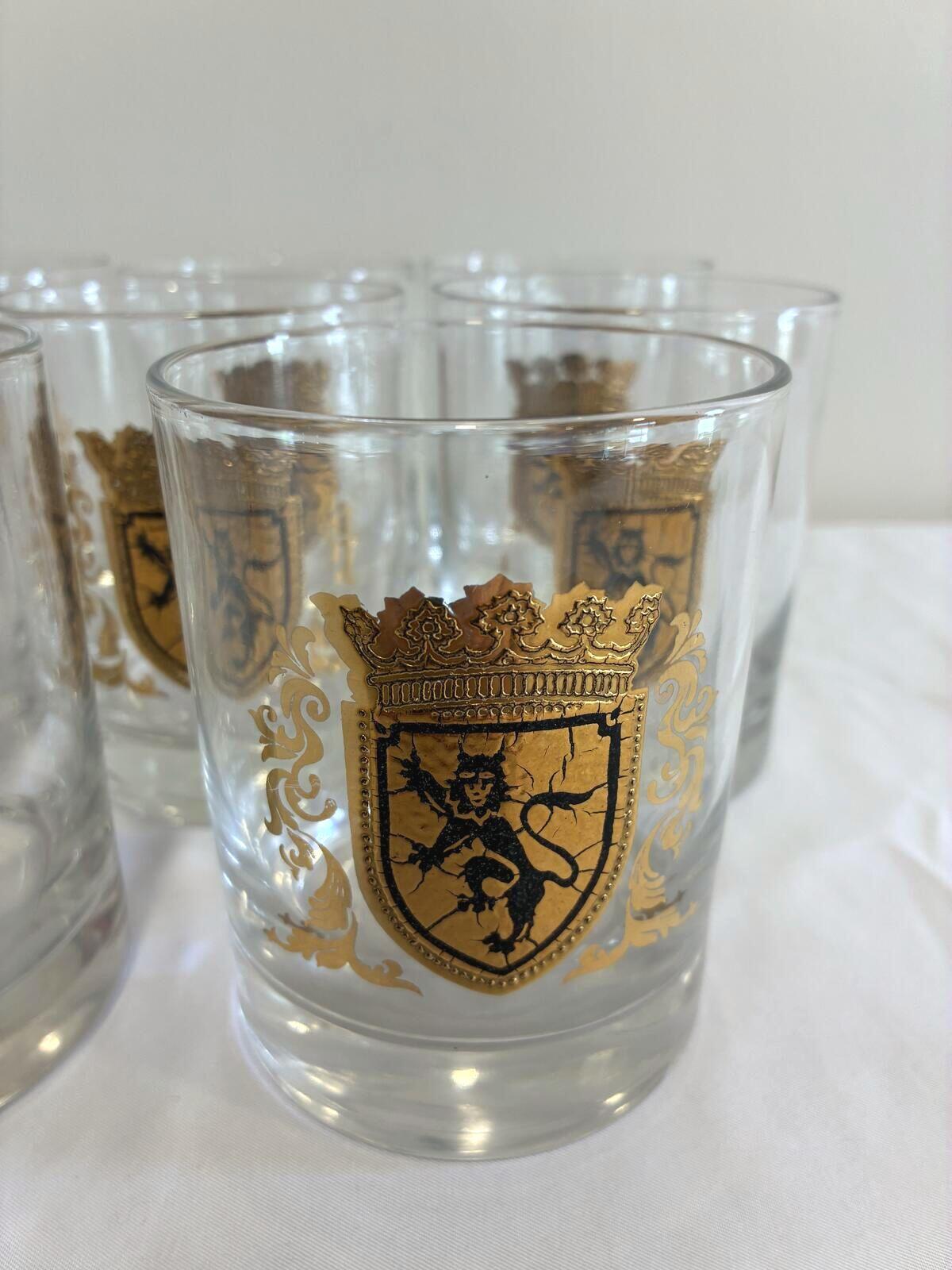 Vintage Gold Crest Lowball Glasses Set of 8, Mid Century Barware, Rocks Glasses, Cocktail Tumblers, Vintage Finds