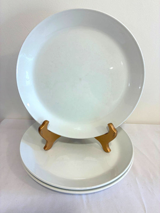 Vintage Johnson Brothers Tivoli Plates, Set of 3, White English Ironstone