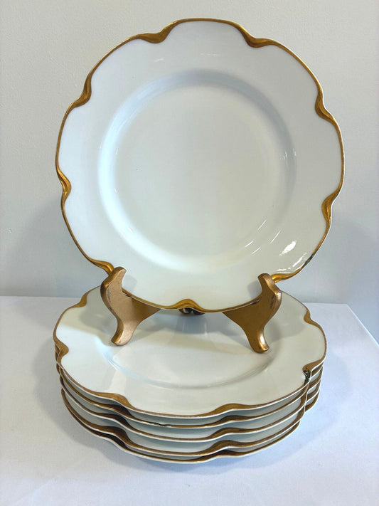 Antique Haviland & Co Limoges France Plates Set of 6 | Gold Trim